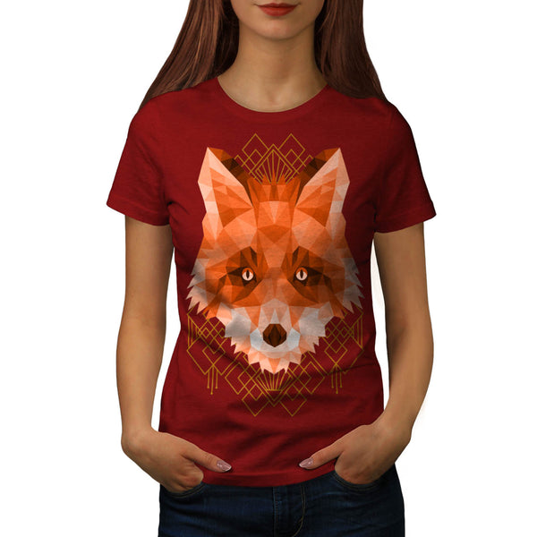 Polygonal Fire Fox Womens T-Shirt