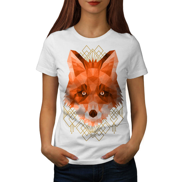 Polygonal Fire Fox Womens T-Shirt