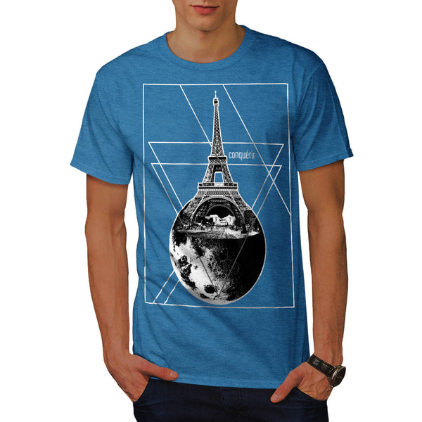 Paris Conquers Moon Mens T-Shirt