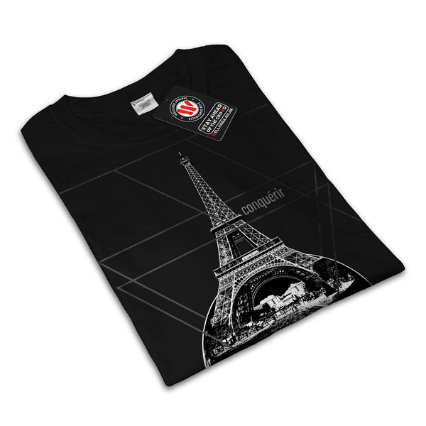 Paris Conquers Moon Womens T-Shirt