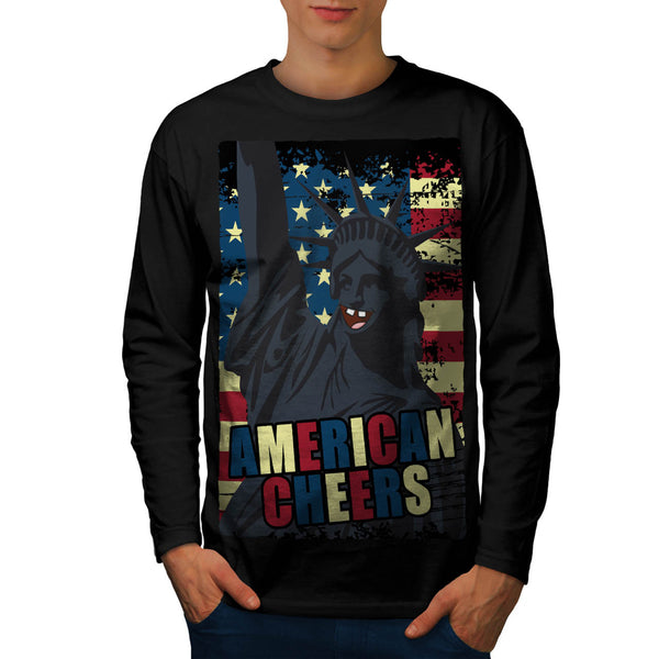 USA Liberty Cheer Mens Long Sleeve T-Shirt