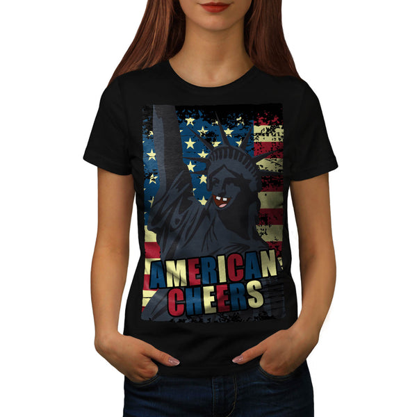 USA Liberty Cheer Womens T-Shirt