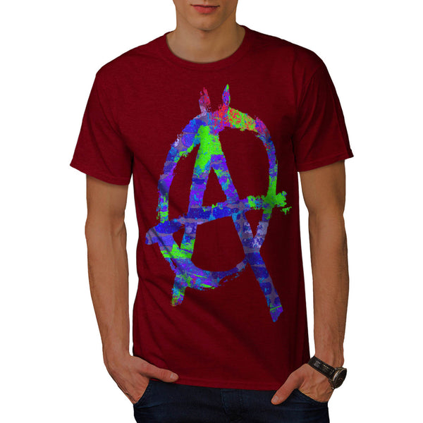 Anarchy Symbol Color Mens T-Shirt