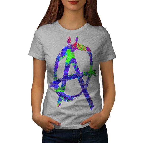 Anarchy Symbol Color Womens T-Shirt