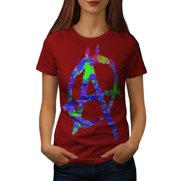 Anarchy Symbol Color Womens T-Shirt