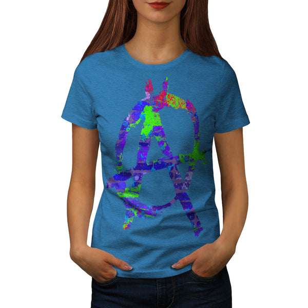 Anarchy Symbol Color Womens T-Shirt