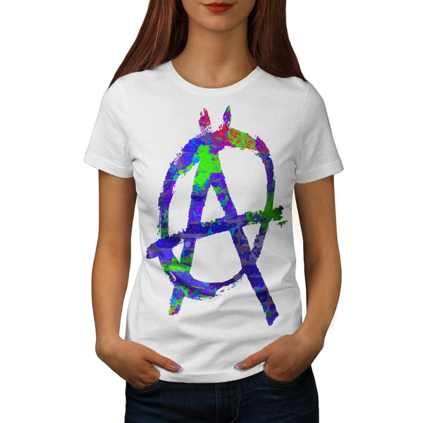 Anarchy Symbol Color Womens T-Shirt
