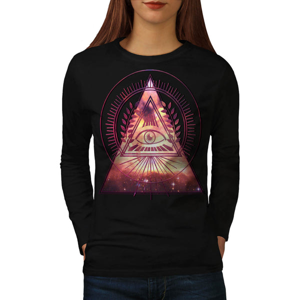 Illuminati Galaxy Womens Long Sleeve T-Shirt