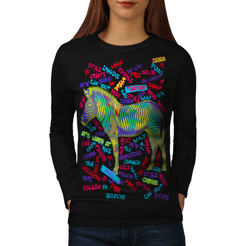 Inspirational Zebra Womens Long Sleeve T-Shirt
