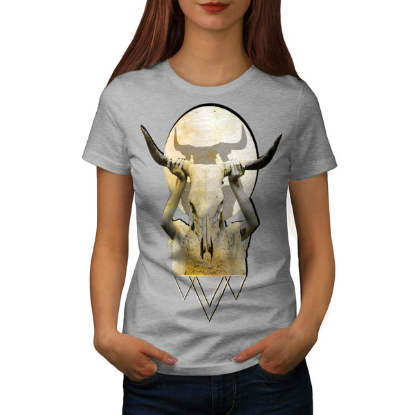 Mysterious Moon Girl Womens T-Shirt