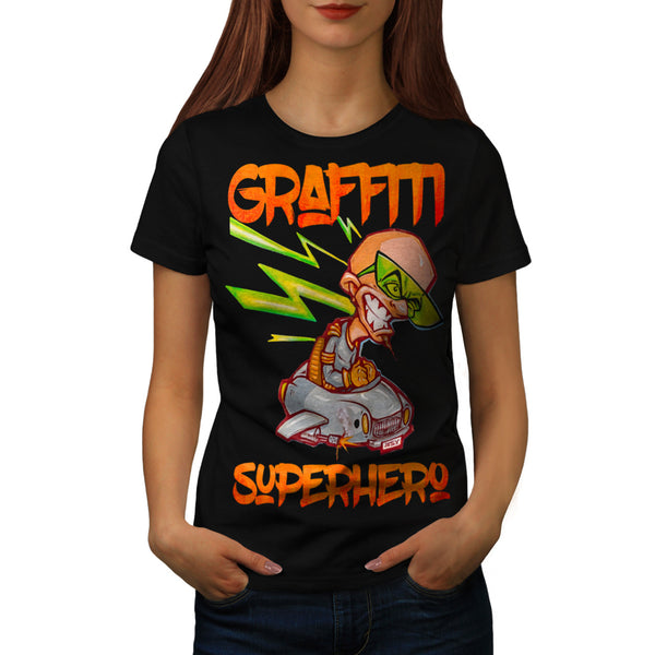 Graffiti Superhero Womens T-Shirt