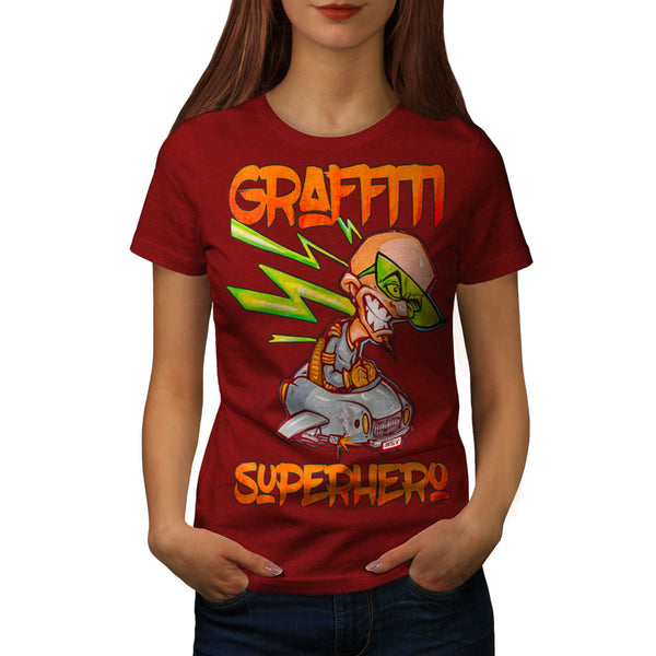 Graffiti Superhero Womens T-Shirt