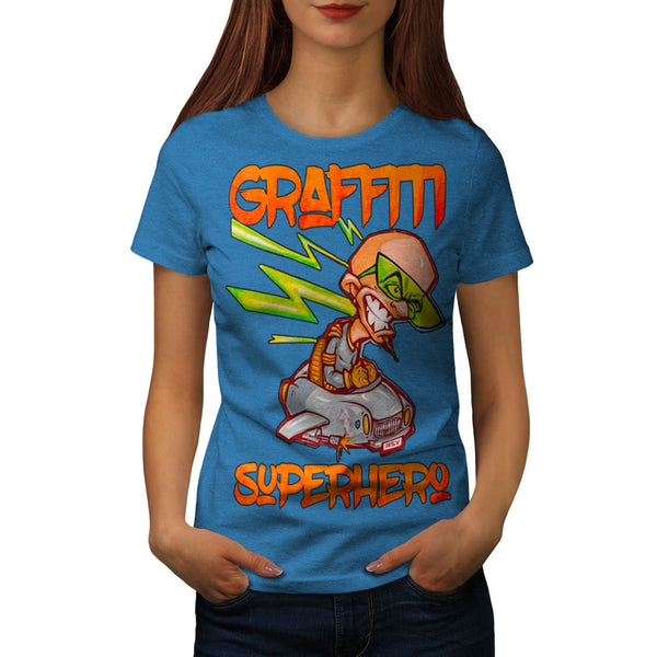 Graffiti Superhero Womens T-Shirt