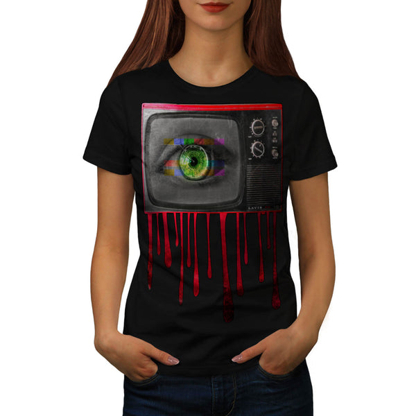 Creepy Televison Eye Womens T-Shirt