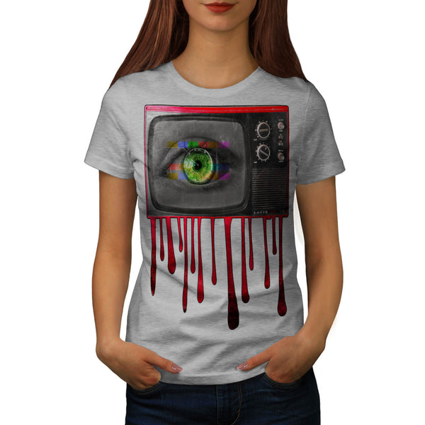 Creepy Televison Eye Womens T-Shirt