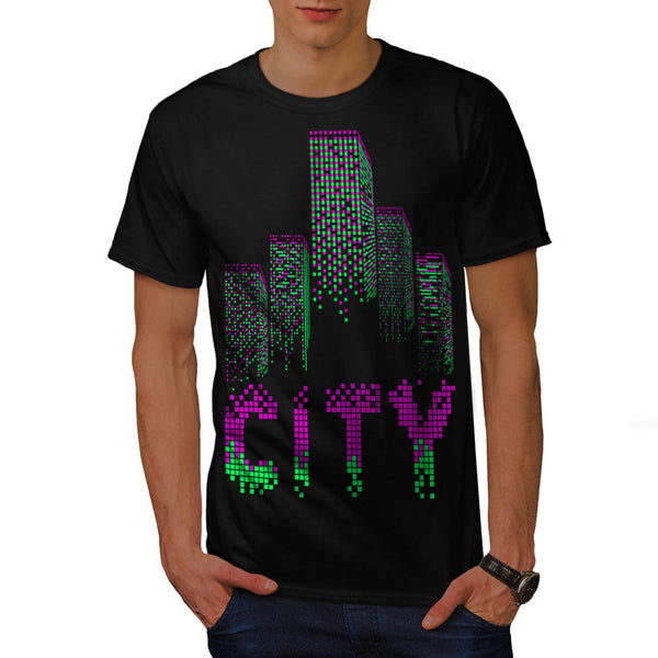 City Cube Pattern Mens T-Shirt