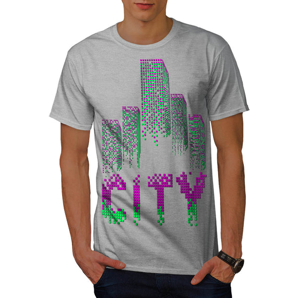 City Cube Pattern Mens T-Shirt