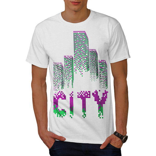 City Cube Pattern Mens T-Shirt