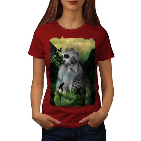 Forest Skeleton Lady Womens T-Shirt
