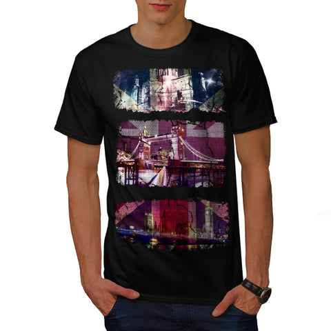 London Night Collage Mens T-Shirt