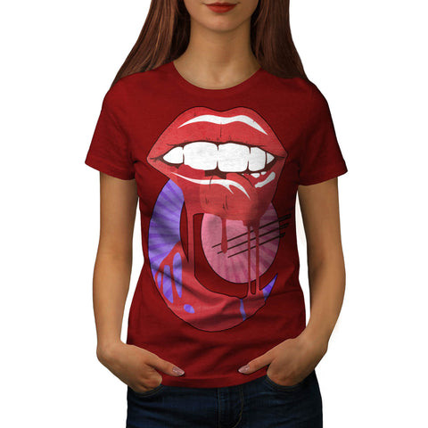 Moonlight Lip Lick Womens T-Shirt