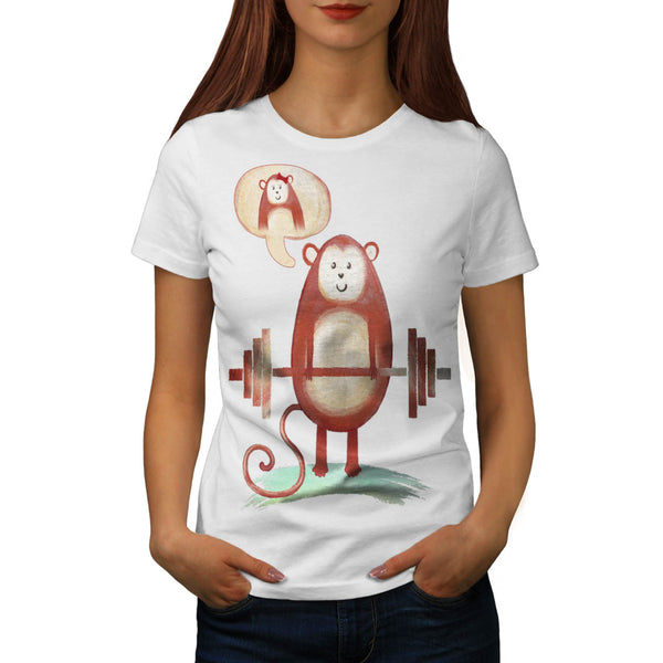 Weightlifting Monkey Womens T-Shirt