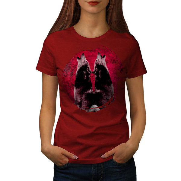 Howling Wolf Planet Womens T-Shirt