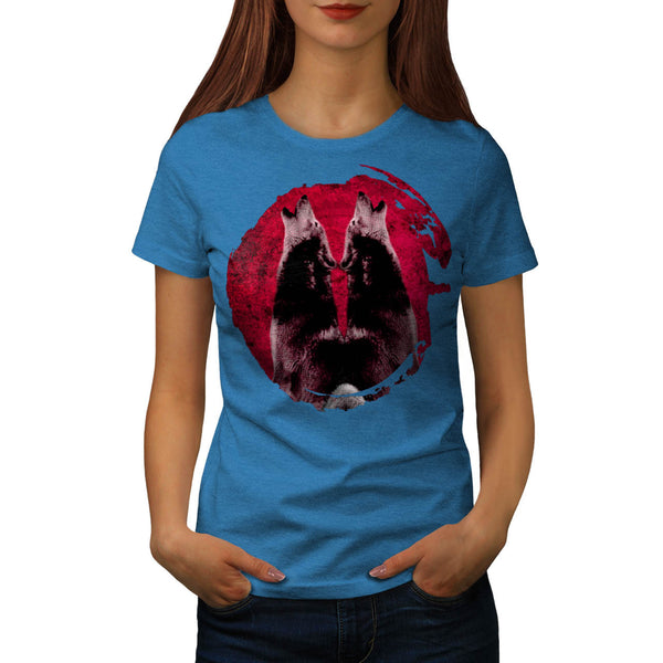 Howling Wolf Planet Womens T-Shirt