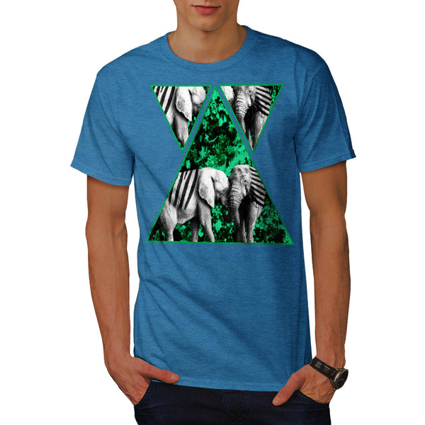Zebra Elephant Shape Mens T-Shirt