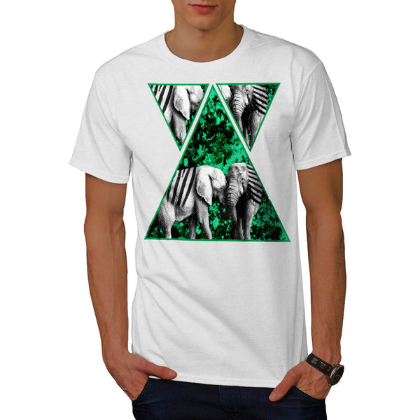 Zebra Elephant Shape Mens T-Shirt