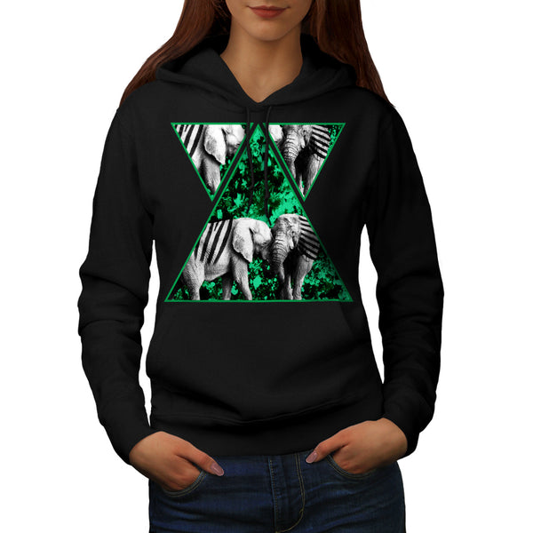 Zebra Elephant Shape Womens Hoodie