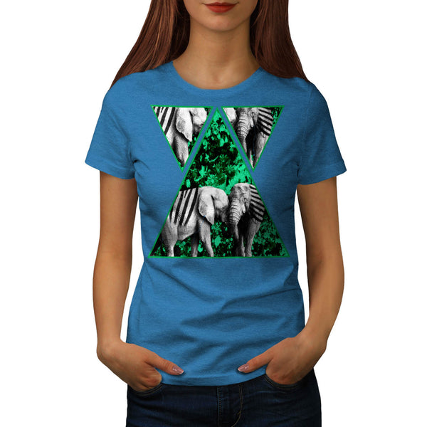 Zebra Elephant Shape Womens T-Shirt