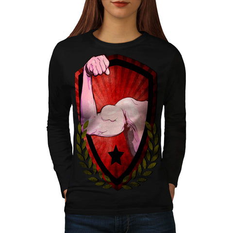 Muscle Arm Champion Womens Long Sleeve T-Shirt