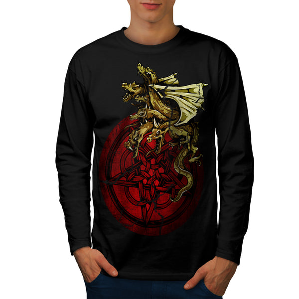 Dragon Star Symbol Mens Long Sleeve T-Shirt