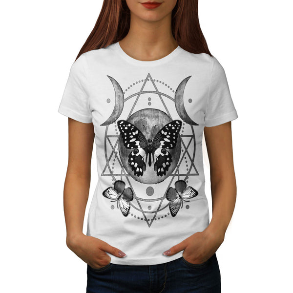 Moon Cycle Butterfly Womens T-Shirt