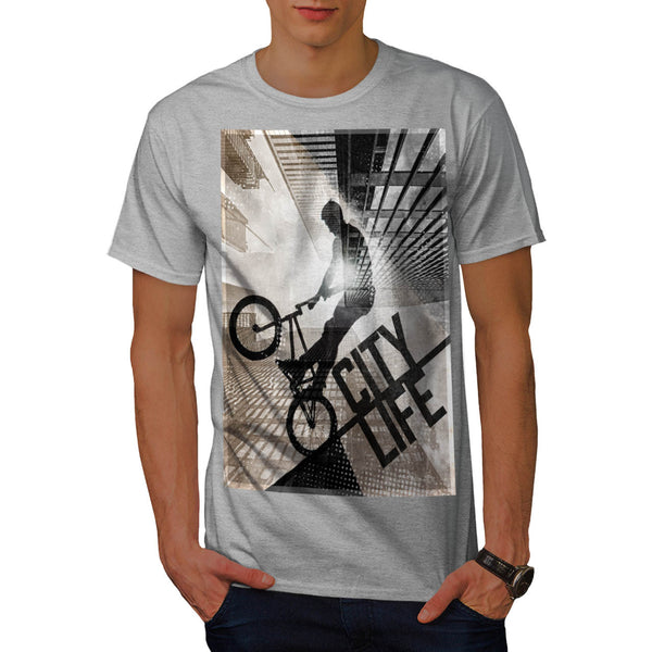 City Life Bicyclist Mens T-Shirt