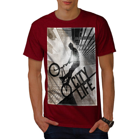 City Life Bicyclist Mens T-Shirt