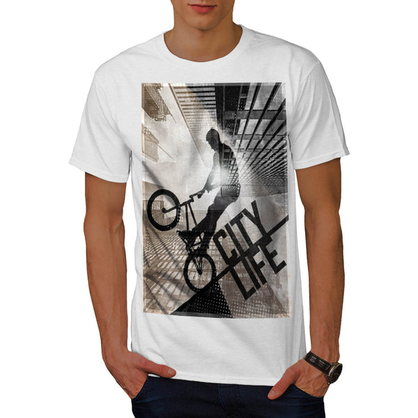 City Life Bicyclist Mens T-Shirt