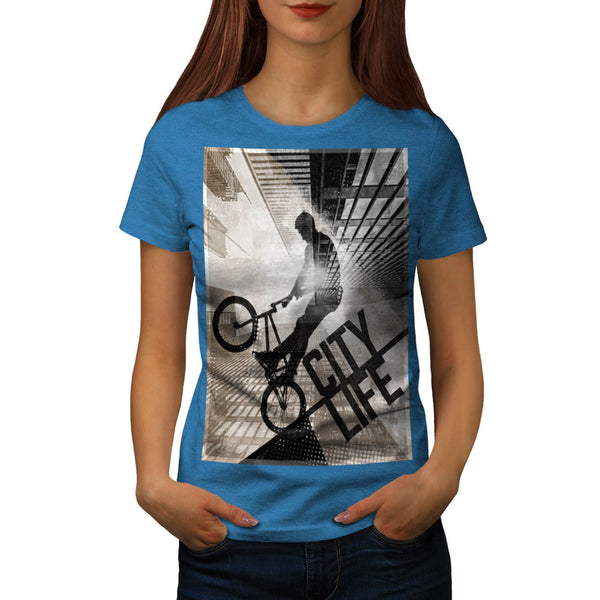 City Life Bicyclist Womens T-Shirt