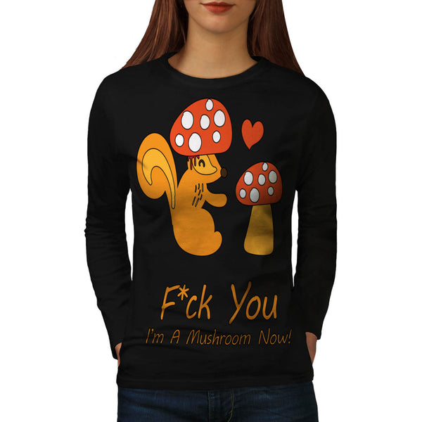 Squirrel Mushroom Womens Long Sleeve T-Shirt