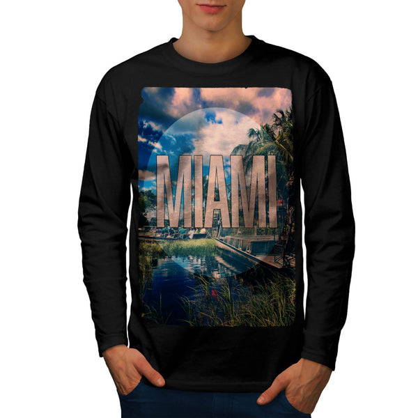 Miami City Sight Hot Mens Long Sleeve T-Shirt