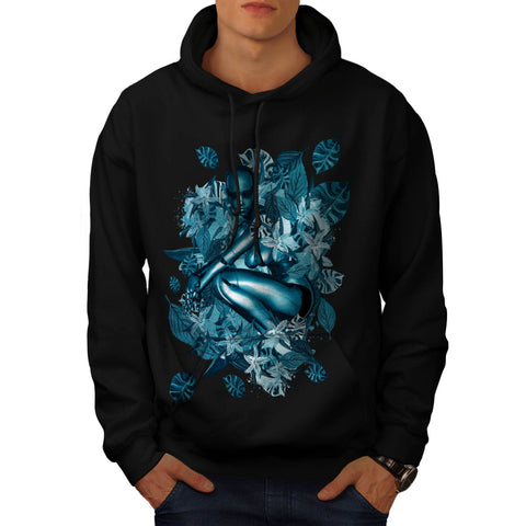 Garden Robot Girl Mens Hoodie