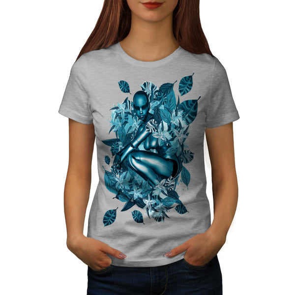 Garden Robot Girl Womens T-Shirt