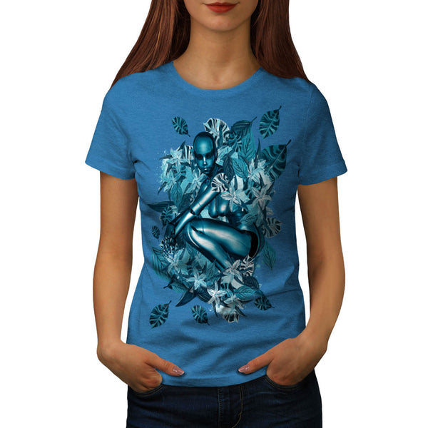 Garden Robot Girl Womens T-Shirt
