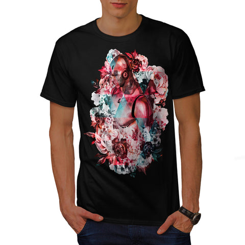 Cyborg Rose Romance Mens T-Shirt