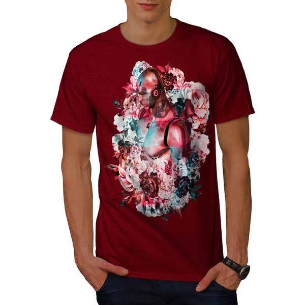 Cyborg Rose Romance Mens T-Shirt