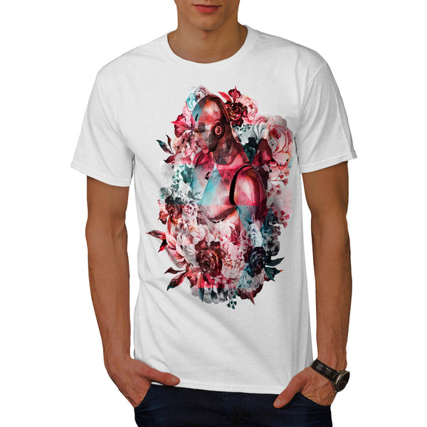 Cyborg Rose Romance Mens T-Shirt