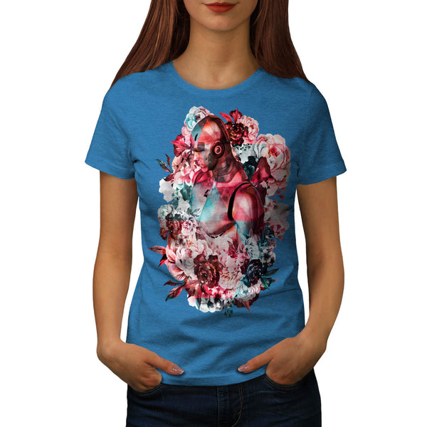 Cyborg Rose Romance Womens T-Shirt