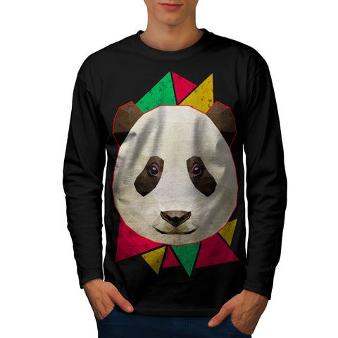 Friendly Panda Smile Mens Long Sleeve T-Shirt