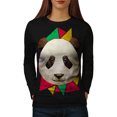 Friendly Panda Smile Womens Long Sleeve T-Shirt